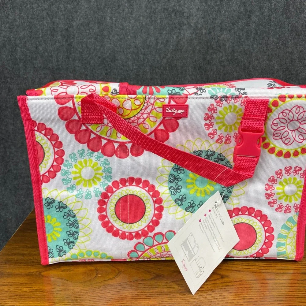 Thirty One Pack n' Pull Caddy Tote Organizer Citrus Medallion Picnic‎ Road Trip